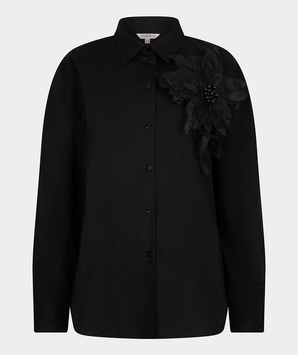 Esqualo Blouse Big Flower Black