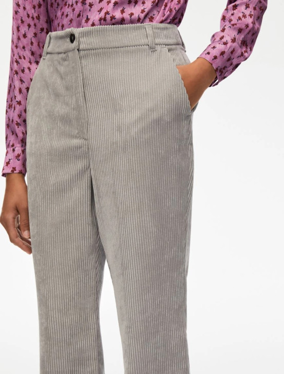 iBlues Velvet Trousers Pearl Grey