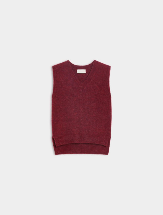  iBlues Alpaca-Blend Gilet Bordeaux