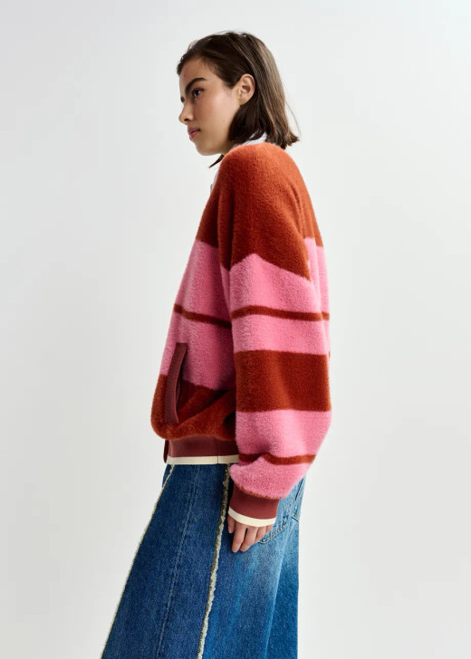 Essentiel Antwerp Striped Knit Jacket Jicama