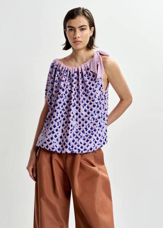Essentiel Antwerp Sequin Smoked Top Jocelyn