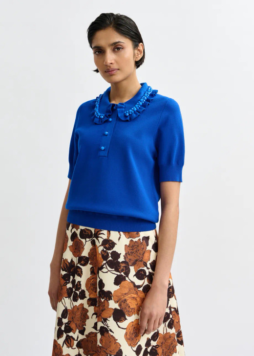 Essentiel Antwerp Embroidered Knit Polo