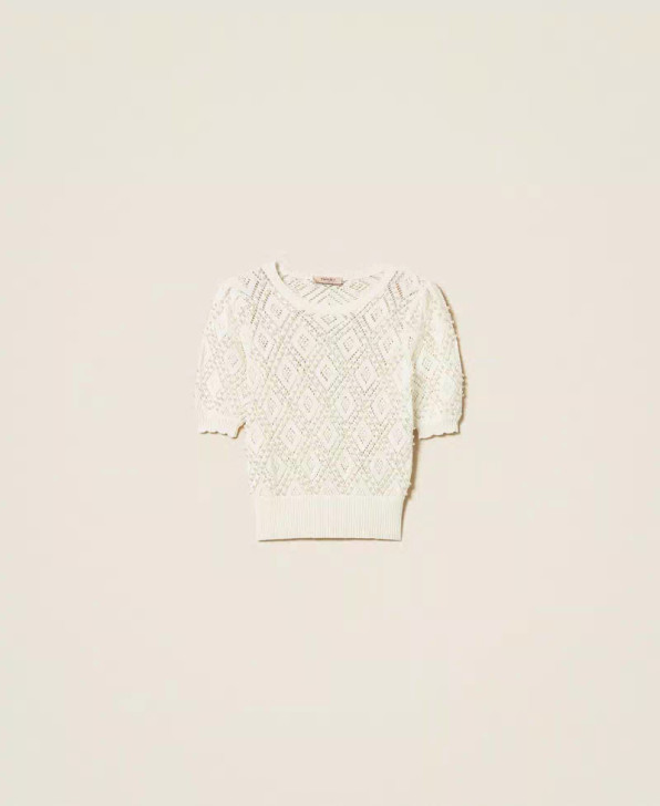 Twinset Diamond pattern jumper with pearls