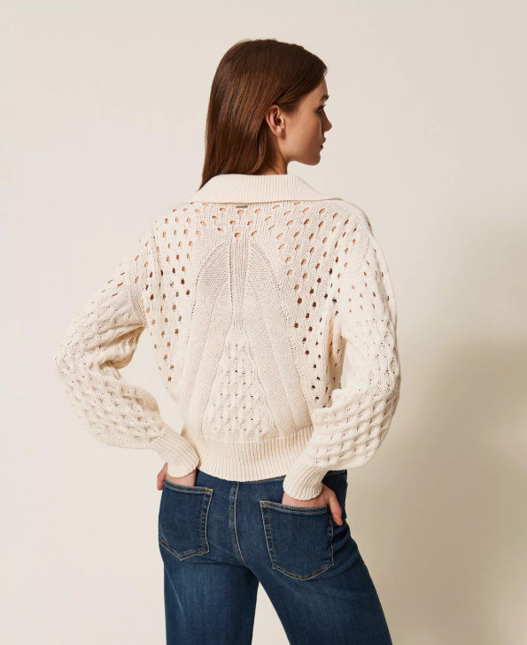 Twinset Cable knit jumper with bow