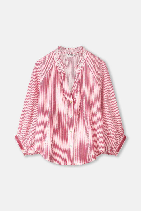 Pom Amsterdam Blouse Seersucker Red White