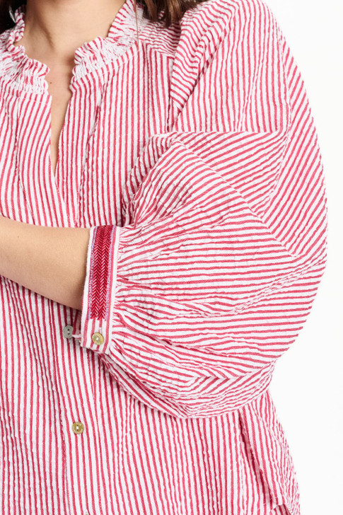 Pom Amsterdam Blouse Seersucker Red White