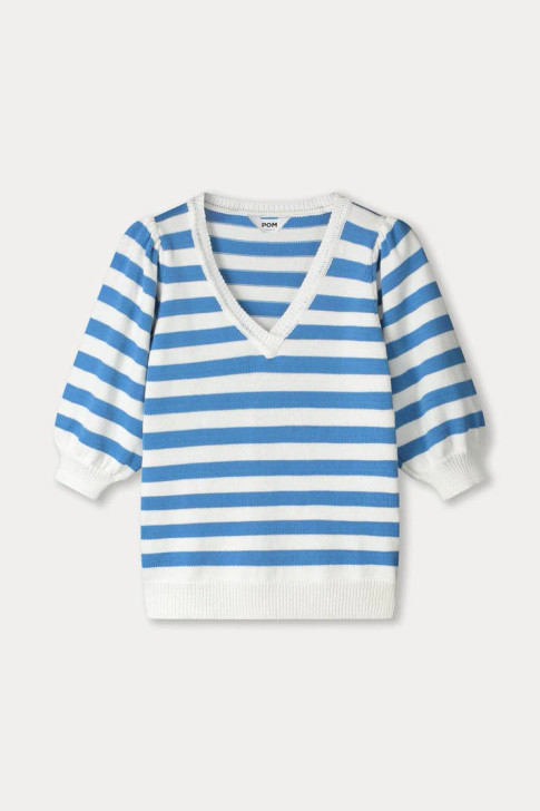 Pom Amsterdam Pullover Striped Smashing Blue