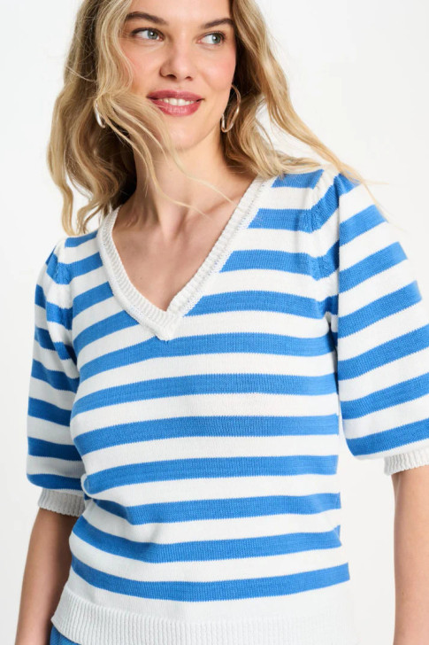 Pom Amsterdam Pullover Striped Smashing Blue