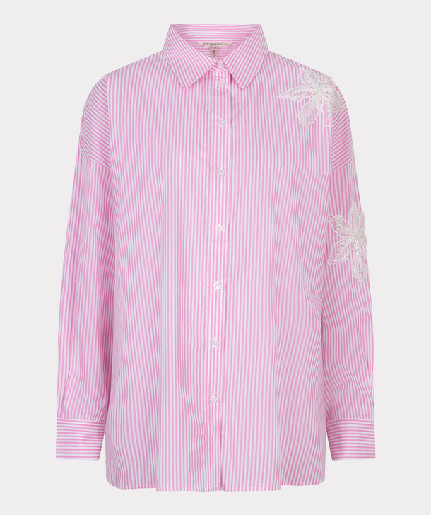 Esqualo Blouse Striped Flower Patch