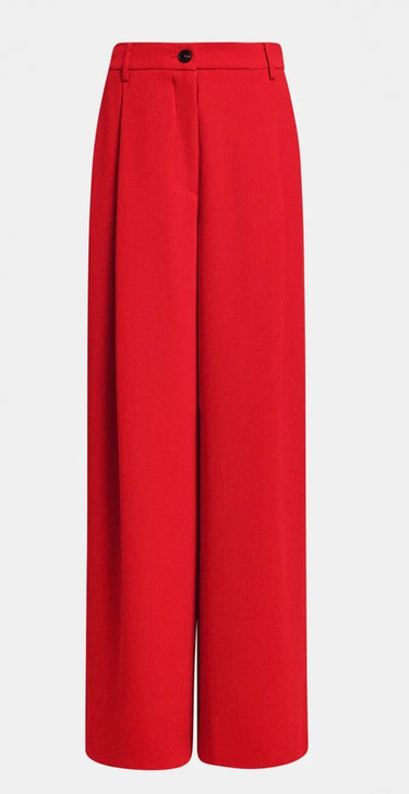 Red wide-leg pants