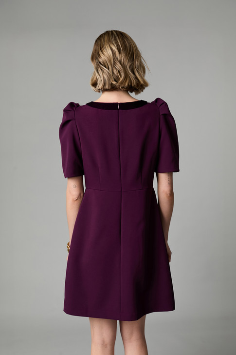 Fee G Sara Velvet Bow Dress Plum 