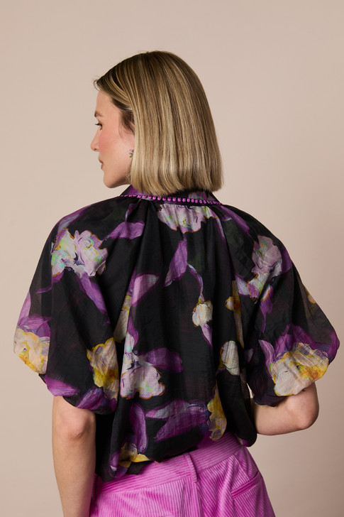 Fee G Dee Blouse With Collar Floral Print  