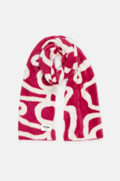 Pom Amsterdam Shawl Lou Bow Burgundy Red 