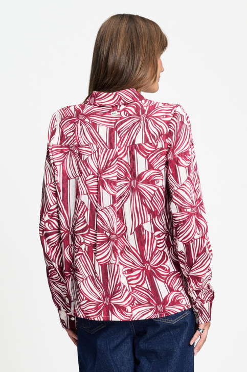 Pom Amsterdam Blouse Mila Ribbon Red