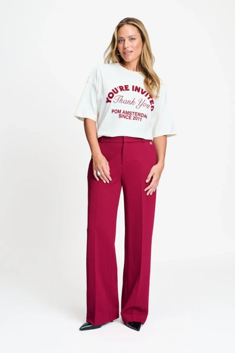 Pom Amsterdam Trousers Lara Burgundy Red