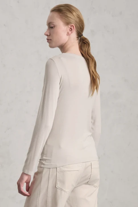 Stretch modal jersey boat neck t-shirt