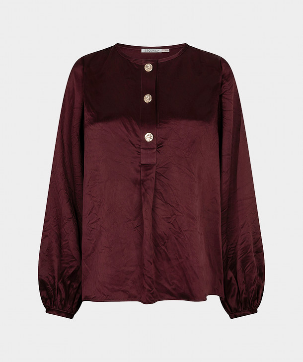 Esqualo Blouse Balloon Sleeve Acetate Merlot / F26.05546