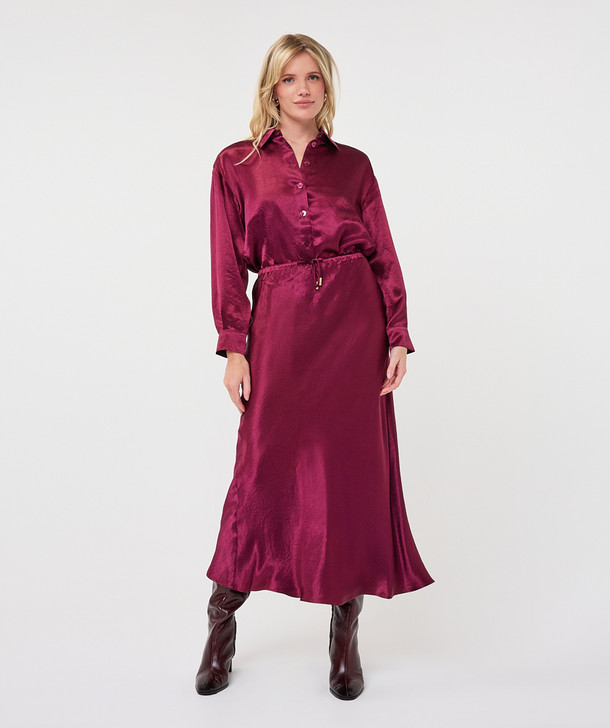 Esqualo Skirt Long Acetate Merlot 