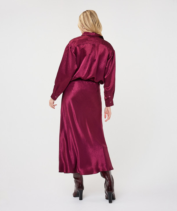 Esqualo Skirt Long Acetate Merlot 