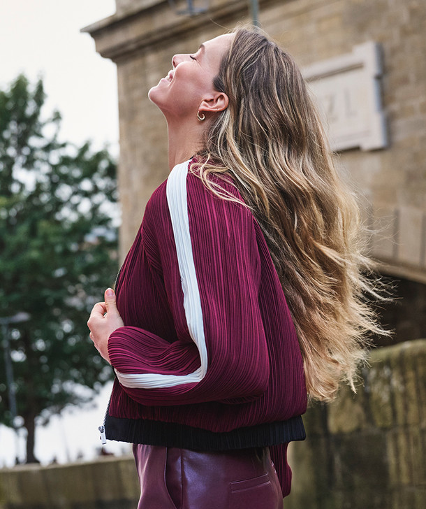 Esqualo Jacket Bomber Plisse Merlot 