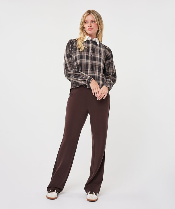 Esqualo Blouse Short Check Strass Print 