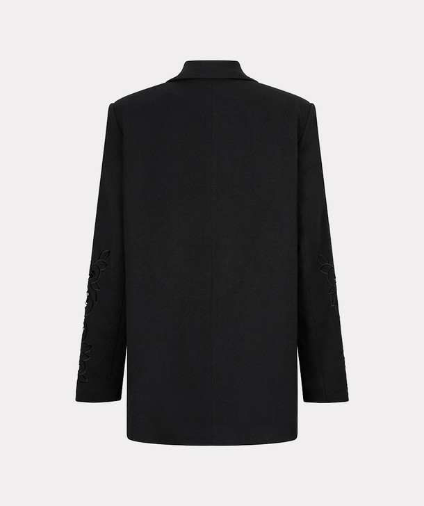 Esqualo Blazer Oversized Embroidered Sleeves Black