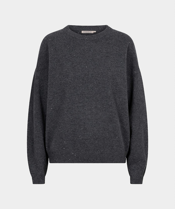 Esqualo Sweater r/neck wool in Dark Grey (F26.07522)