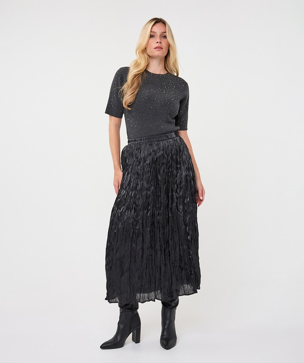 Esqualo Skirt Plisse in Black (F2628505) 