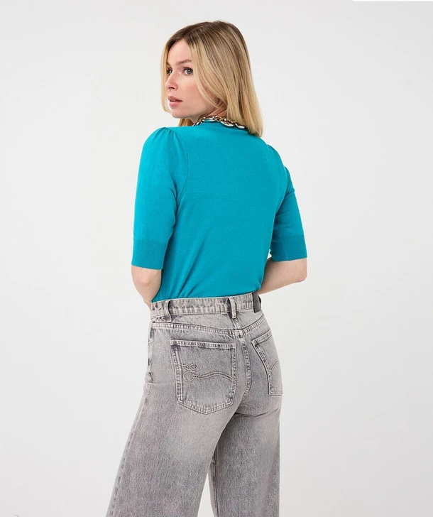 Esqualo Sweater s/slve knit in Lake