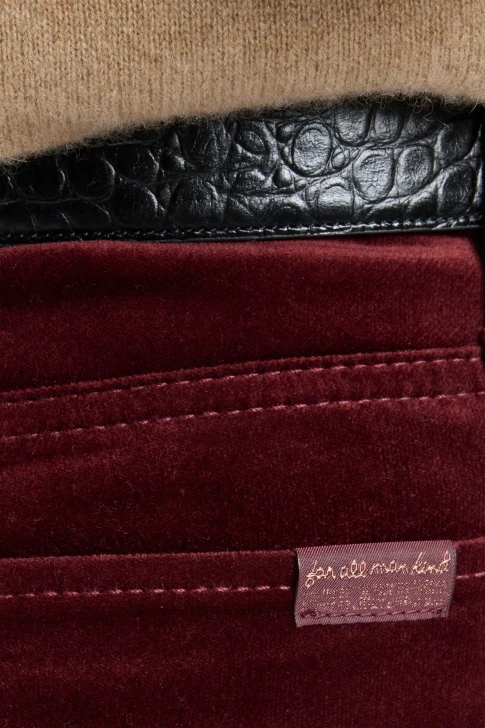 7 For All Mankind The Leggy Bootcut Velvet Burgundy 