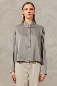 Transit Long-sleeved Shirt in Stretch Silk Satin 