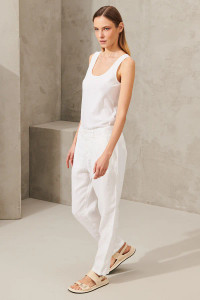 Transit White Linen Trousers 