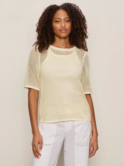 SANCTUARY OPEN KNIT SWEATER TEE