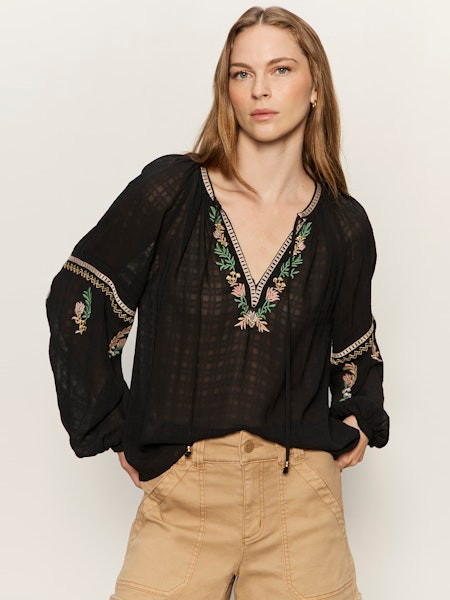SANCTUARY RAYE EMBROIDERED BLOUSE