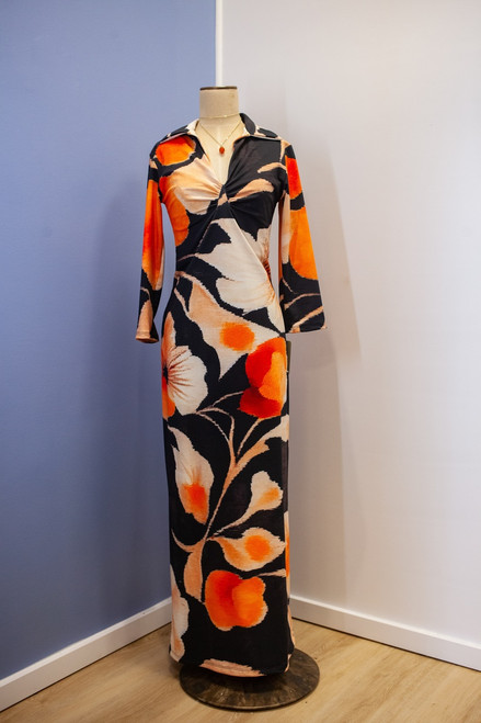 MIDNIGHT BLOOM WRAP MAXI