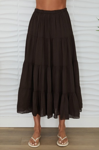 MILIO MILANO TIERED COTTON SKIRT