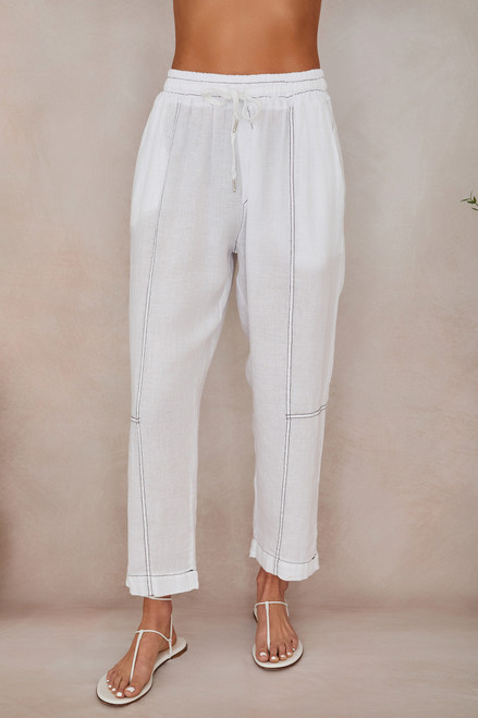 DRAWSTRING WAISTBAND EDGE STITCH DETAIL