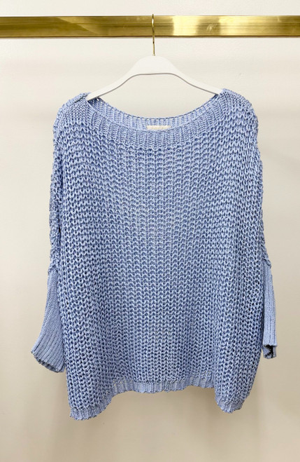BOATNECK DROP SHOULDER LS SWEATER