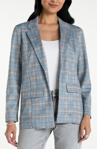 BOYFRIEND BLAZER SHADOW BLUE MULTI