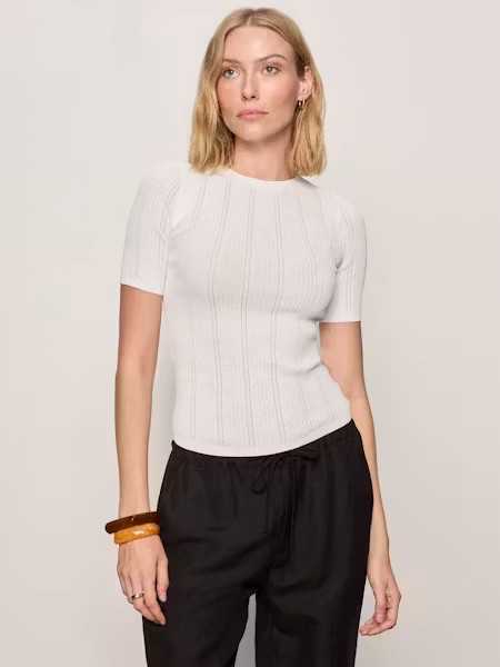 PERFECT KNITWEAR TEE - CHALK