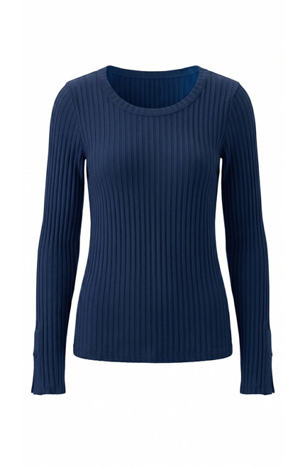 LONG SLV SCOOP NECK KNIT TOP - CLUB NAVY