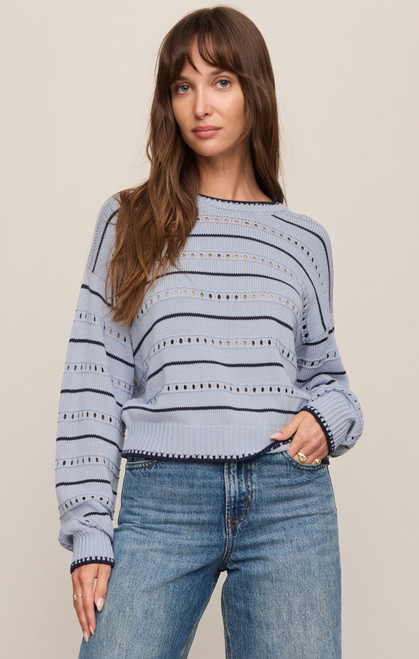 Z SUPPLY DARBY STRIPE SWEATER - SKYLINE