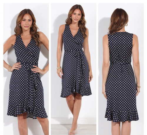 VERONICA M STRETCH RUFFLE WRAP DRESS - ARCHER