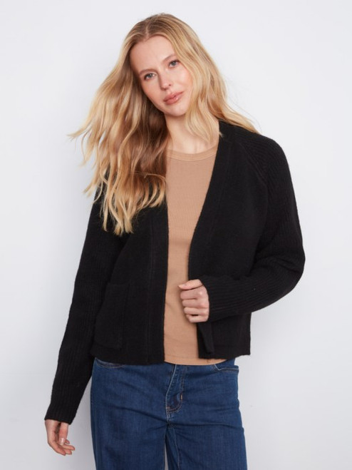 LONG SLEEVE FRONT FLAP CARDIGAN