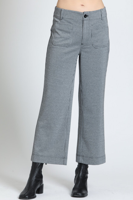 WIDE LEG CROPPED PATCH POCKET PANT