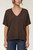 SHRT SLV VNECK DOLMAN POPOVER SWTR W STEP HEM - JAVA