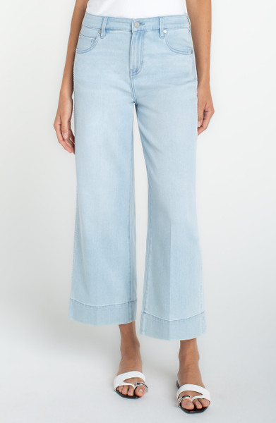 STRIDE CROP WIDE LEG W/ EMBROIDERED SIDE SEAM