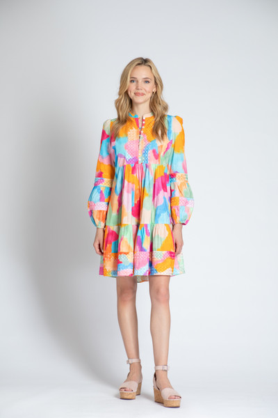 APNY BOHO DRESS WITH EMBROIDERED ACCENTS