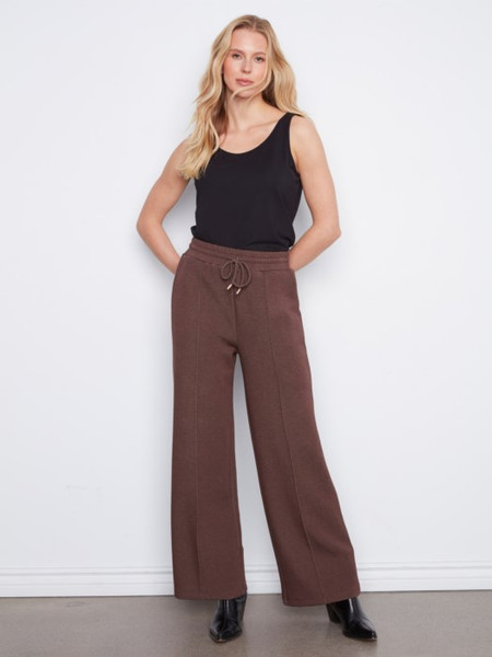 WIDE LEG PIN TUCK PANTS WITH ELASTICATED WAIST