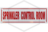 Sprinkler Control Room Sign | 6 in. x 2 in. | White w/ Red Letters